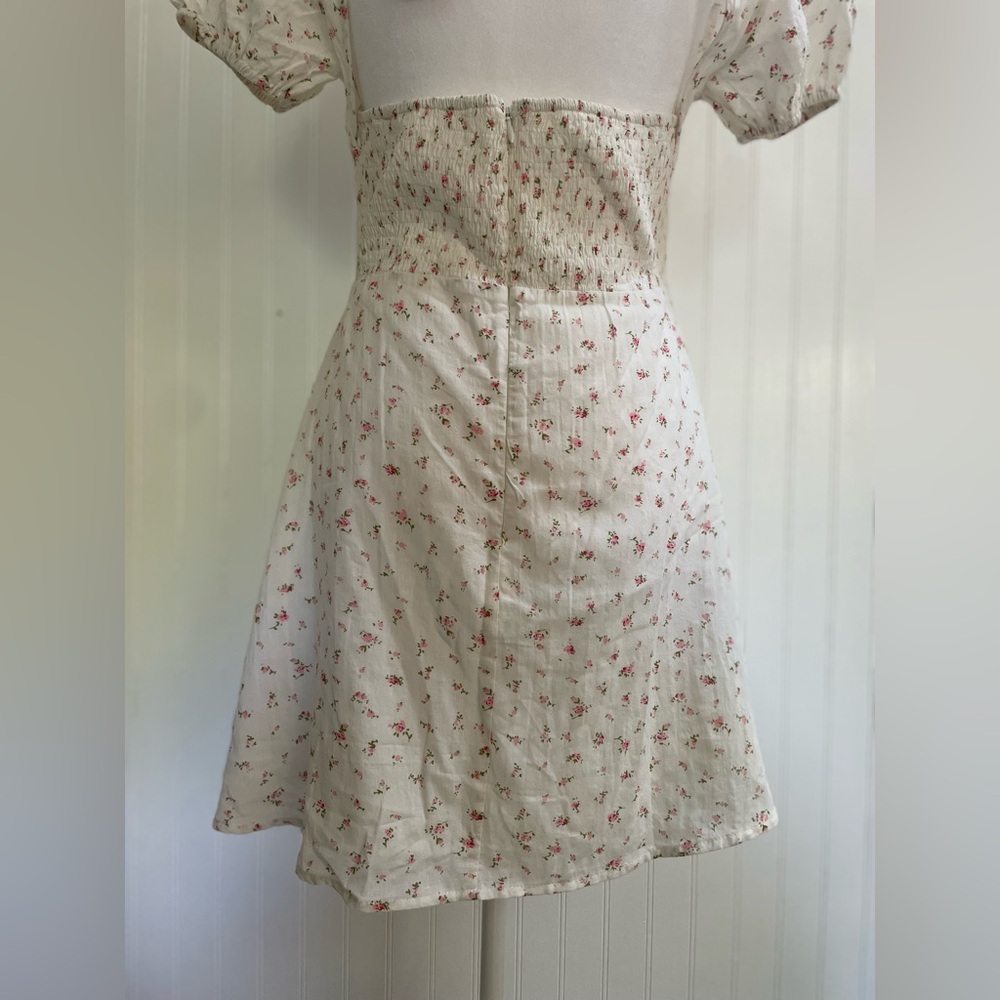 BEGINNING BOUTIQUE Abigail Mini Dress White Floral Ditsy Cottagecore Size 6 NWT - Picture 9 of 16